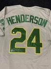 Rickey Henderson Signed Oakland Athletics Pro Style Baseball Jersey COA