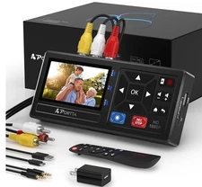 Portta VHS to Digital Converter, Video to Digital Recorder with Remote