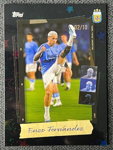 2025 Topps Focus Argentina Team Set Black AFA Starballer Enzo Fernandez 2/10
