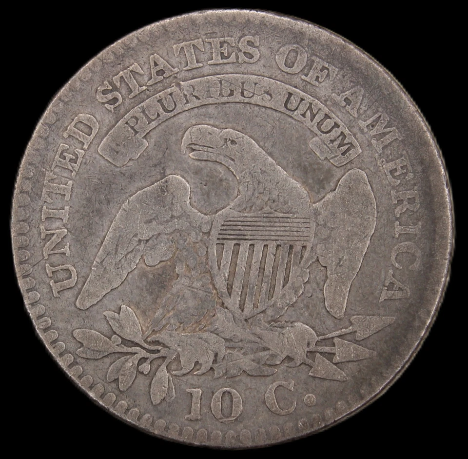 1823/2 CAP BUST DIME KEY DATE OVERDATE JR-1 RARE - SMH-444 - Изображение 4 из 4