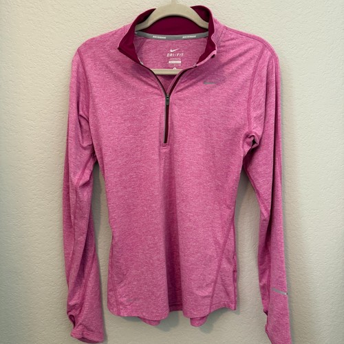 Nike Damen Dri-FIT Element 1/4 Zip Laufpullover Langarm Pink Small