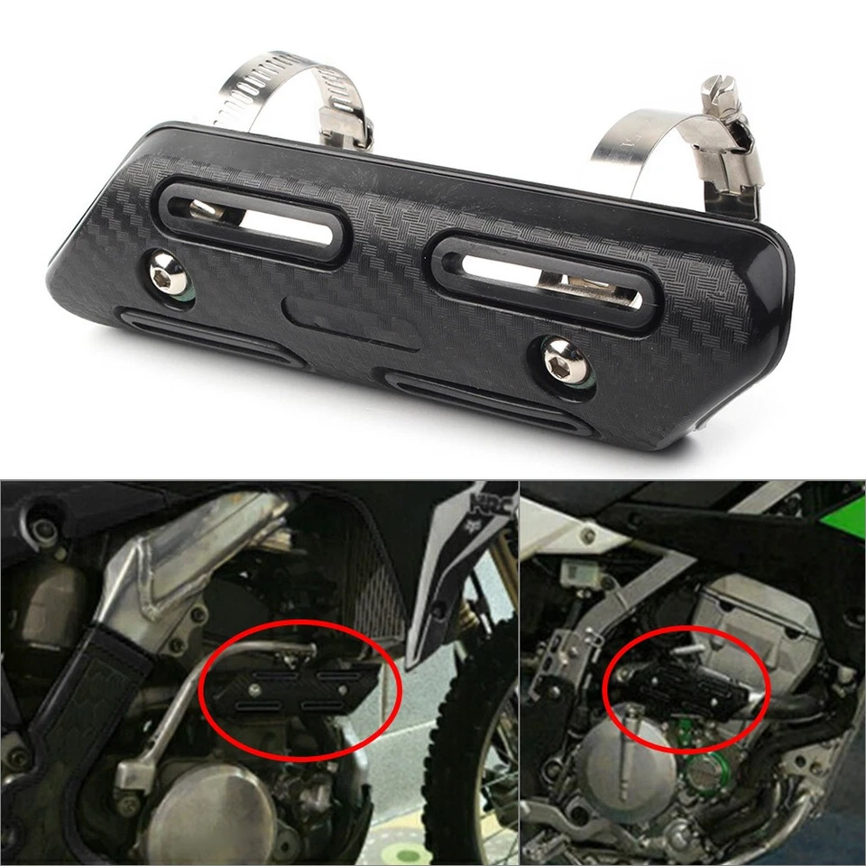 For Kawasaki Universal Exhaust Muffler Pipe Heat Shield Cover Heel Guard Foto 3 de 4