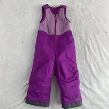 LL Bean Ski Bibs Pant Kids 3T Magenta Waterproof Insulated Fleece Lined Snow
