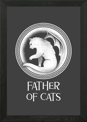 Vater der Katzen Katze Papa Gerahmtes Wandbild Poster Leinwanddruck Bild