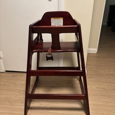 Assembled Wooden High Chair, Natural,Tan, Medium