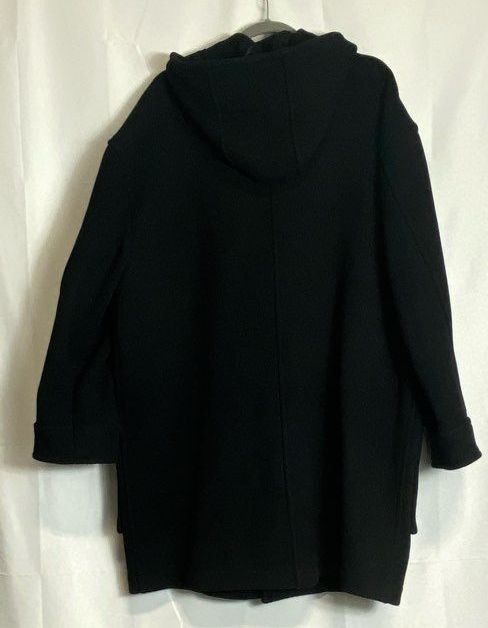 Versace Jeans Couture Womens Black Wool Buckle Hooded Coat