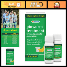 Pinworm Treatment Oral Suspension, Pyrantel Pamoate, Family Pack, Banana Flavor,