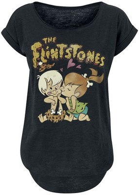 The Flintstones T-Shirt Damen Pebles & Bambam schwarz