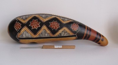 Guiro Instrument 12 1/2''H Latin Percussion Musical Instrument With Scraper
