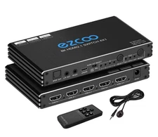HDMI Switch 8K 4x1 120Hz 48Gbp, HDCP 2.3,ARC,VRR,CEC,HDMI Switcher 4 in 1 Out...