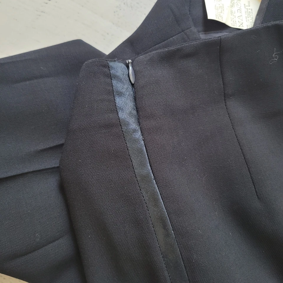 Шерстяные боковые брюки на молнии Mondi The Company размер 40 США 10 в полоску черные плиссированные - Изображение 3 из 4