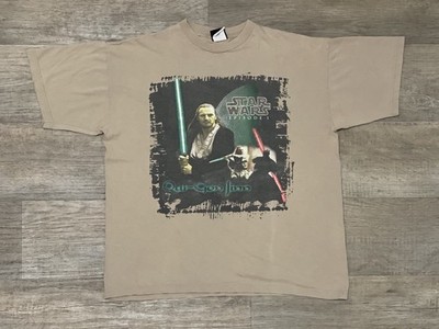 Star Wars The Phantom Menace qui gon jinn Duel Vintage Mens Shirt Large Faded