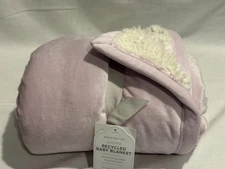 Pottery Barn Kids Sherpa Baby Blanket So Soft!!  30”x40” LAVENDER NEW w/tags $50