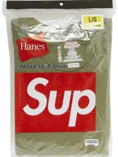 Supreme®/Hanes®  Tagless Tees (2 Pack) Large (*New)