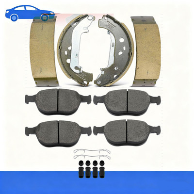 For Ford Transit Connect 2010-2013 Front Ceramic Brake Pads + Rear Shoes Kit