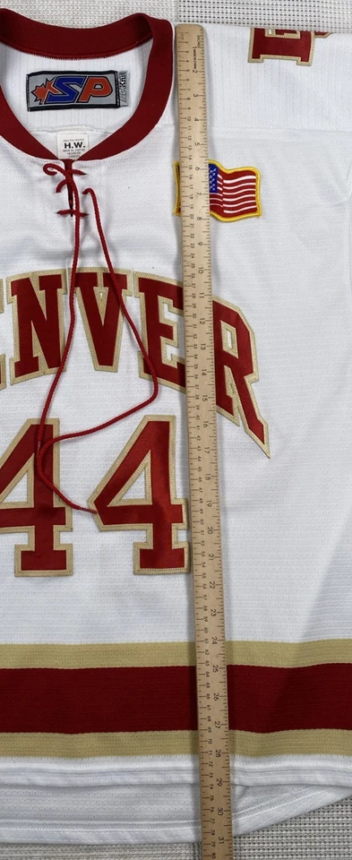 Camiseta deportiva de hockey Denver University DU Pioneers NCHC SP Flo tejida para hombre mediana Canadá Foto 4 de 4