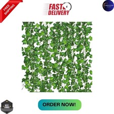 EZFLOWERY 12 Strands 84 Feet Artificial Ivy Vines Leaves, Silk Garland Fake