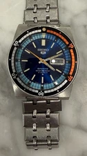 Vintage Seiko 5 Sports 6119-6053 Rally Diver Automatic Watch  - Blue Dial !!!!!!