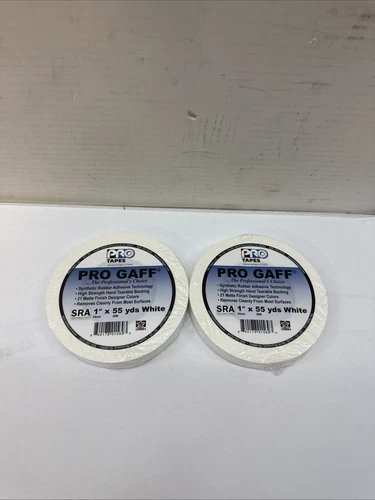 WHITE GAFFERS TAPE 2" x 55 yd Roll - Pro Gaff 2PK
