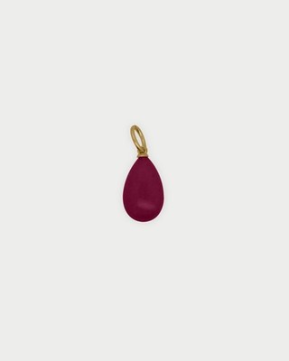 Charm Jade Tropfen Burgundy RUE DES MILLE Charmbar 925 Silber vergoldet CB-C