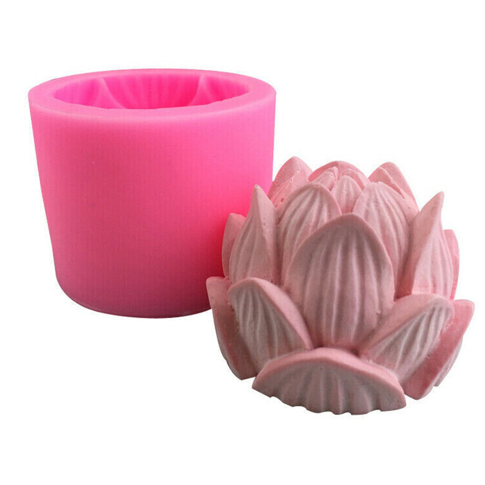 3D Lotus Silicone Cake Fondant Mold Wax Clay Soap Candle Making Mould Tool Craft