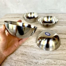 Set / 4~Vintage~Selandia (Denmark)~Stainless Steel Salad Bowls~MCM~Danish Modern