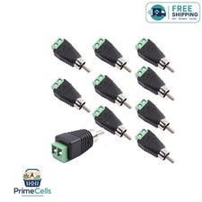 RCA Male Plug to AV Screw Terminal Connectors - 10-Pack for Secure Installations