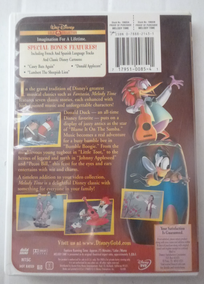 Melody Time (DVD, 1948) Gold Collection Disney Donald Duck
