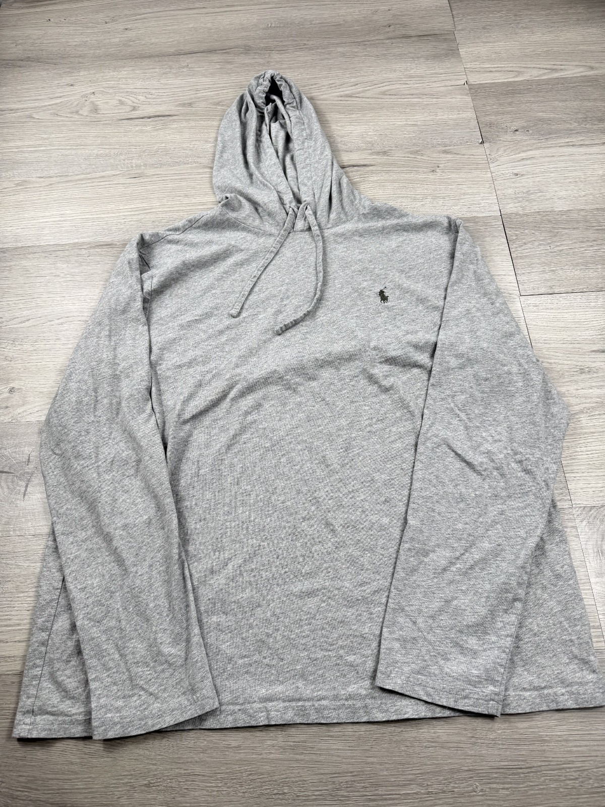 Polo Ralph Lauren Felpa con Cappuccio Uomo XL Grigio Pony Pullover Leggero Cotone Lungo