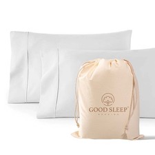1000 TC White King Pillowcases Set of 2 100 Egyptian Cotton Pillow Cases wit...
