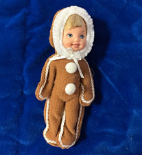 Cloth Baby Girl Doll Blonde Straight Hair Blue Eyes Brown Hood Outfit Removable