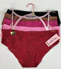 JUICY COUTURE 5-Pack Women's Lace Cheeky Panties Gold Logo Tag NEW w/tags