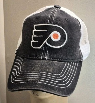 Philadelphia Flyers Hat Adjustable Soft Dirty Washed  Snapback Black & White Hat