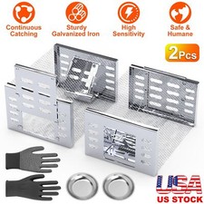 2 Humane Animal Trap Cage for Small Live Rodent Control Chipmunks Rat Mouse Trap