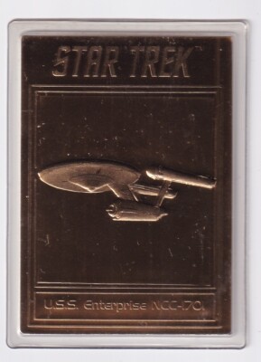 USS. Enterprise NCC-1701 Star Trek 2001 Danbury Mint 22Kt Gold Card
