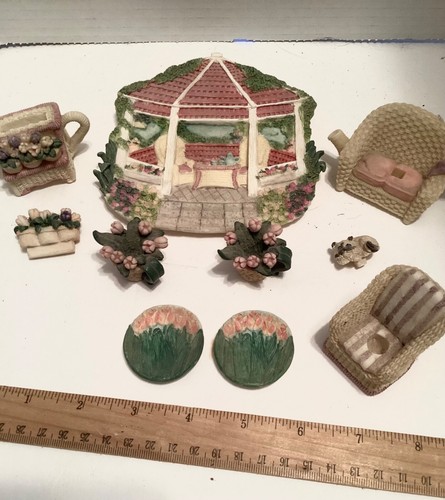 💲💲SALE! … Bezaubernd! Vintage 1996 Miniatur Frühling Garten Teeservice… 10 Teile