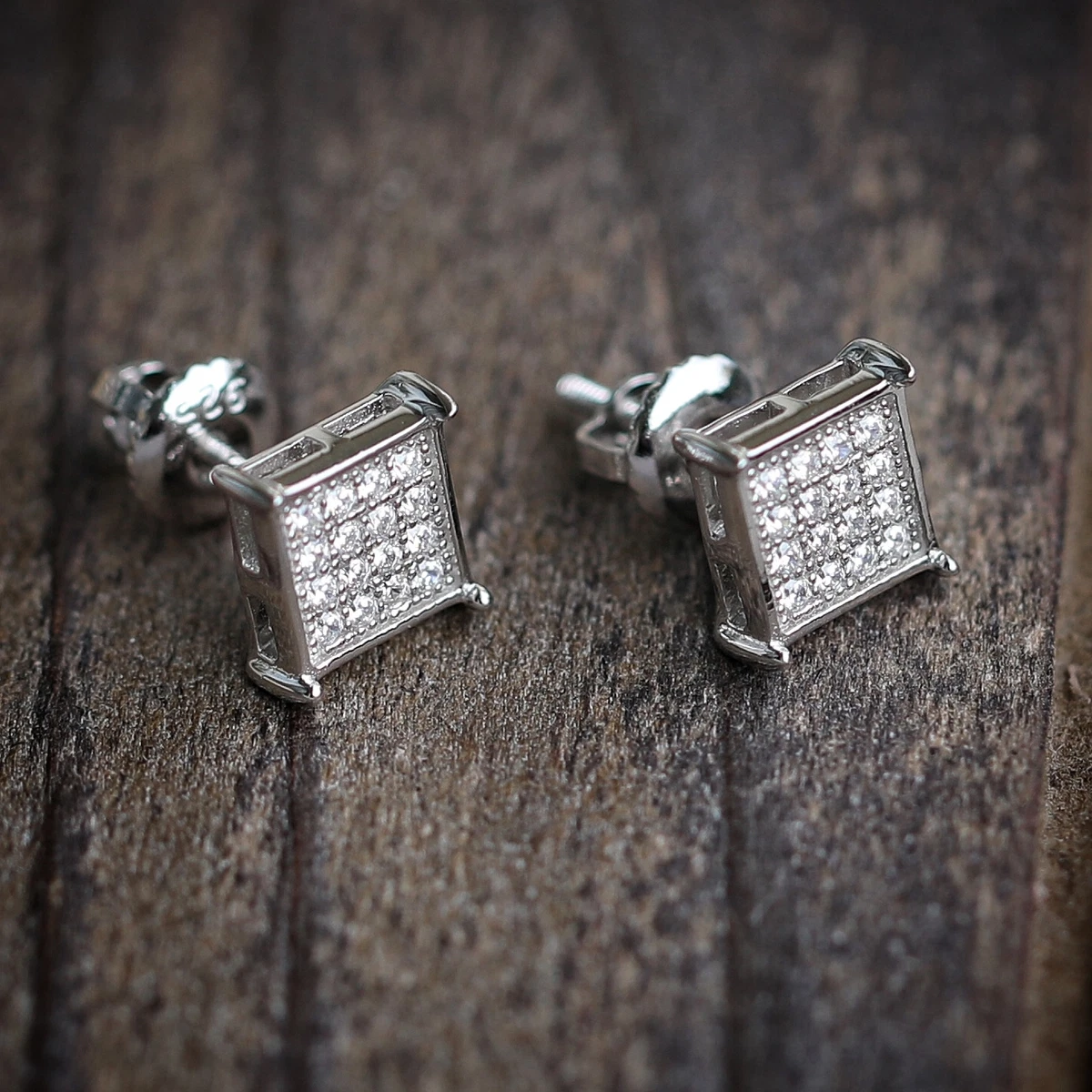 Men Earrings Silver Diamond Earrings for Men Women Stud Earrings Sterling  Silver Earrings Hypoallergenic Earrings Studs White Gold Cubic Zirconia  Stud