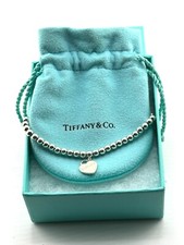 Tiffany  Co. Ladies Beaded Heart Bracelet .925 Silver Includes: Box  Bag