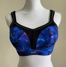 Panache Womens Sz 32F High Impact Underwire Sports Bra  5021 Blue/Multi Black