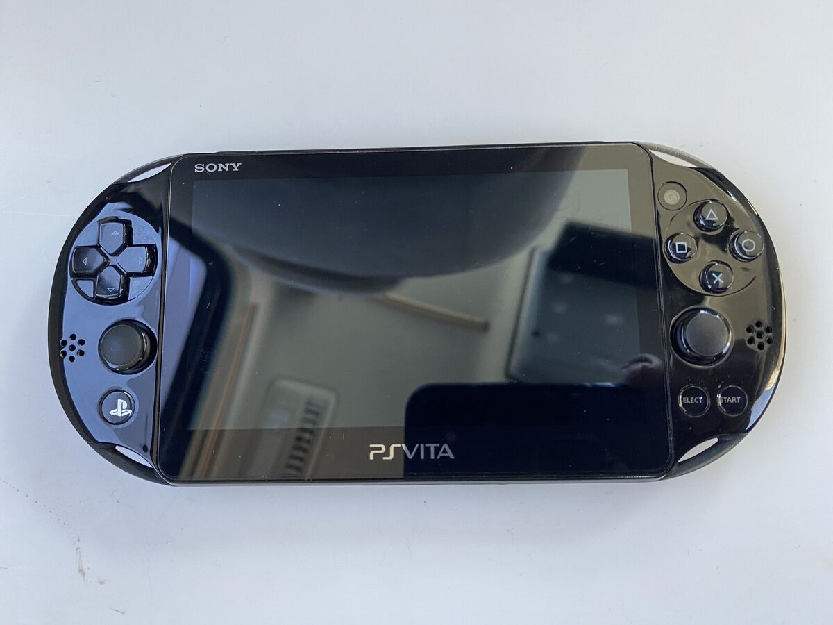 SONY PS Vita PCH-2000 Black ZA11 w/ Charger, Box,8GB memory card,EDF3,Pouch