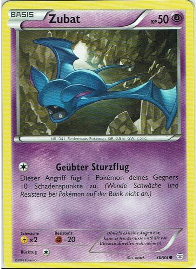 Pokemon - Zubat - 30/83 - Common - Generations - NM/M - NEW