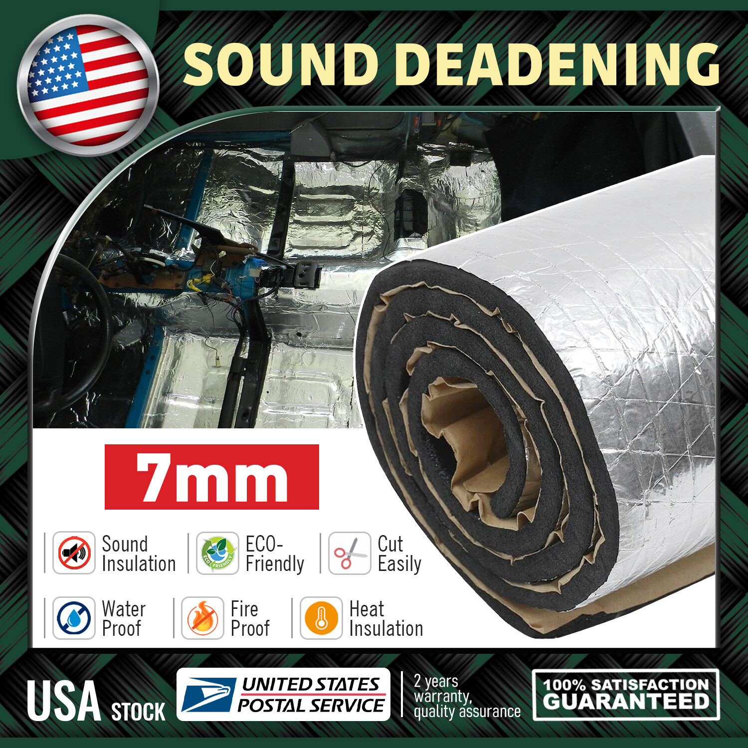 40x80 Self-Adhesive Car Sound Deadener Heat Shield Insulation Pad