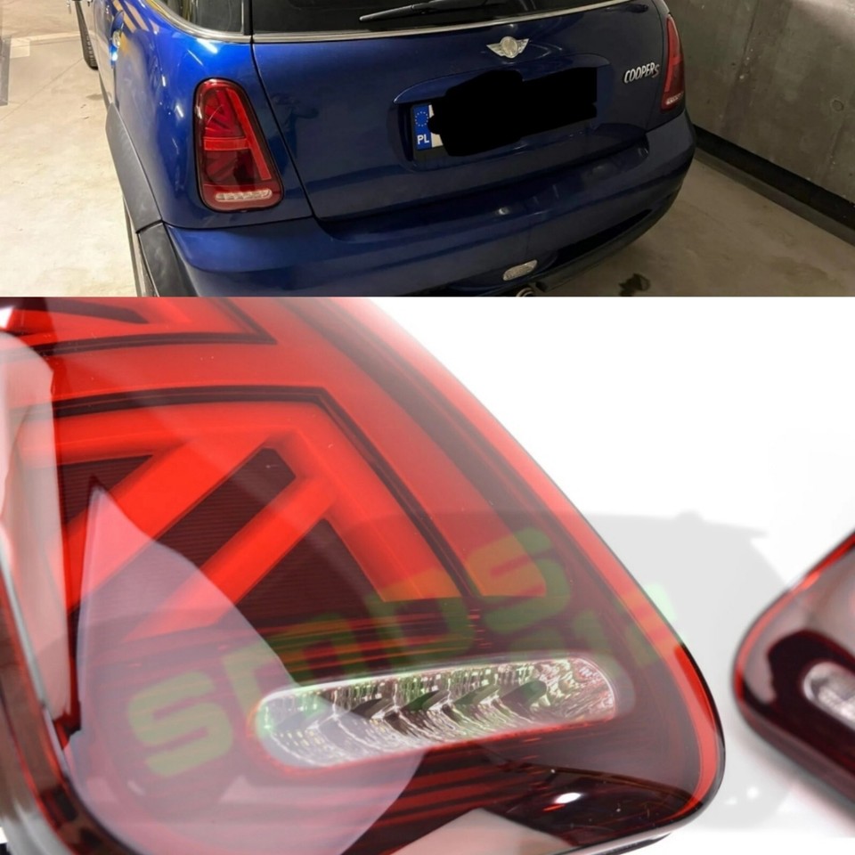 Mini R50, R53, Gen 1 Rote LED Union Jack Rückleuchten 2004-2006 LCI ...