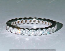 2.1Ct Moissanite Full Eternity Wedding Anniversary Ring Band 925 Sterling Silver