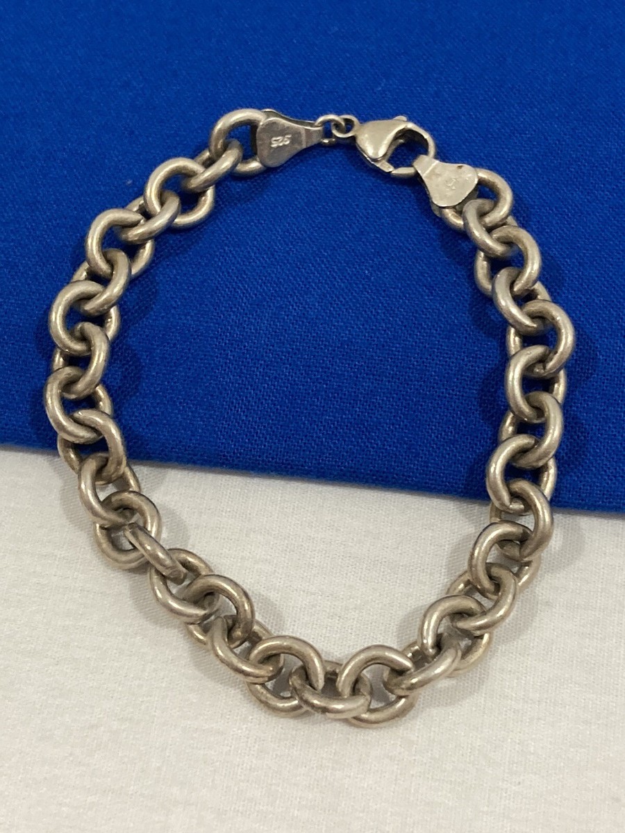 Vintage JC 925 SIGNED Solid Sterling Silver ROLO CABLE LINK Vintage JC 925 SIGNED Solid Sterling Silver ROLO CABLE LINK