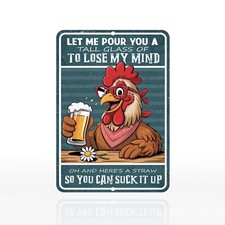 Funny Chicken Gifts Chicken Tin Sign for Home Farm Chicken Kicthen Garden Decor