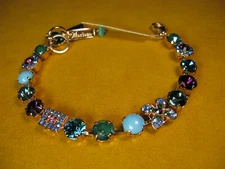 MARIANA BRACELET SWAROVSKI CRYSTALS MOSAIC GREEN PURPLE TURQUOISE MULTI Flower 
