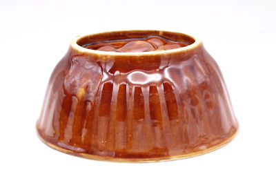 Alte Puddingform Gugelhupf Kuchenform aus Keramik braun Vintage 18,5 x 14,5 cm