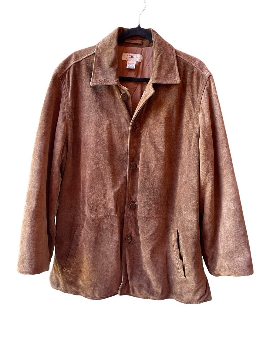 J CREW / J. CREW / JCREW BROWN SUEDE LEATHER COAT / JACKET MEN SZ