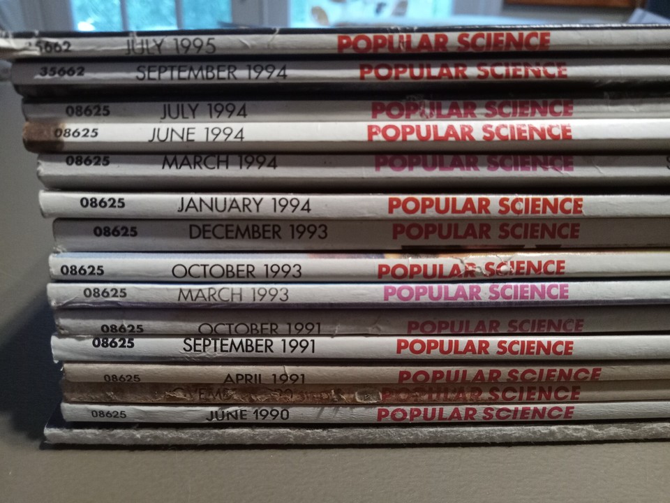 Lot of 15 Popular Science Magazines - 1989 - 1995 | eBay